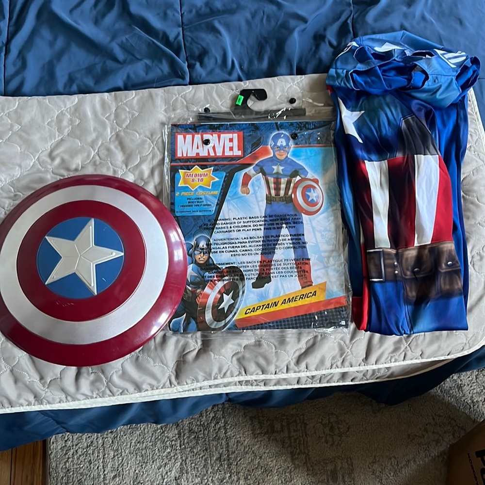 Boys size medium Captain America costume